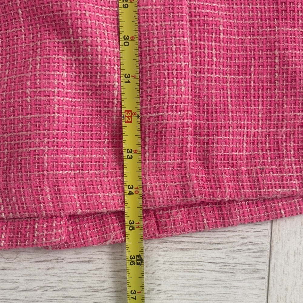 Voy Pink Tweed Button-Down Mini Dress with Pockets Women Size Medium - Picture 7 of 7